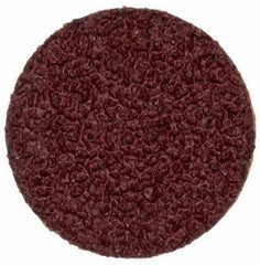 Merit Abrasives - 3/4" Disc Diam, 50 Grit, Aluminum Oxide Quick Change Disc - Type P Attaching System, Coated, Brown, 40,000 RPM, ALO Series - Eagle Tool & Supply