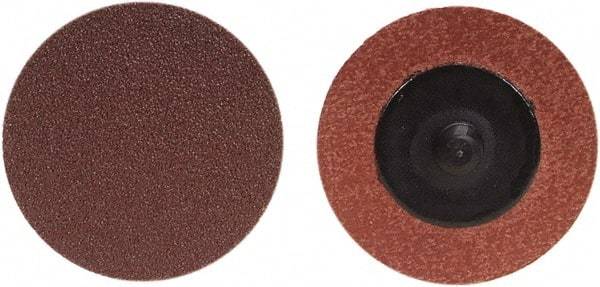 Merit Abrasives - 4" Disc Diam, 100 Grit, Aluminum Oxide Quick Change Disc - Type R Attaching System, Coated, Brown, 12,000 RPM, ALO Series - Eagle Tool & Supply