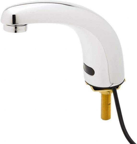 T&S Brass - Deck Mounted Single Hole Electronic User Adjustable Temperature Control Mixer Faucet - Powered by 120 Volt AC/DC, 5" Cast Spout, Single Hole Mounting Centers - Eagle Tool & Supply