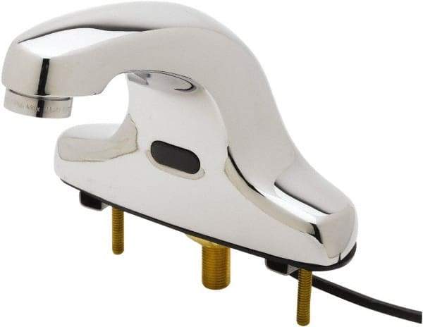 T&S Brass - Deck Mounted Single Hole Electronic User Adjustable Temperature Control Mixer Faucet - Powered by 120 Volt AC/DC, 5" Cast Spout, 4" Mounting Centers - Eagle Tool & Supply