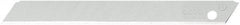 Olfa - 10 Piece Steel Utility Knife Blade - 80mm OAL, 3-5/32" Blade Length, 0.02" Blade Thickness - Eagle Tool & Supply