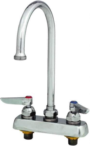 T&S Brass - Standard, 2 Way Design, Deck Mount, Workboard Deck Mount Faucet - 8-3/4 Inch Spout, Lever Handle - Eagle Tool & Supply