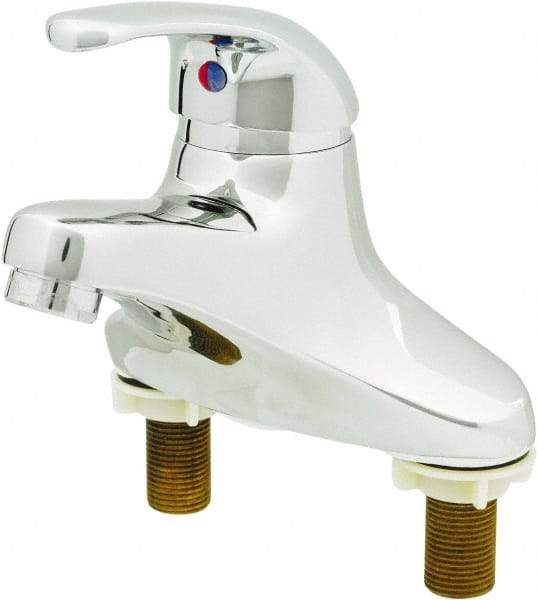 T&S Brass - Lever Handle, Deck Mounted Bathroom Faucet - One Handle, Pop Up Drain, Standard Spout - Eagle Tool & Supply