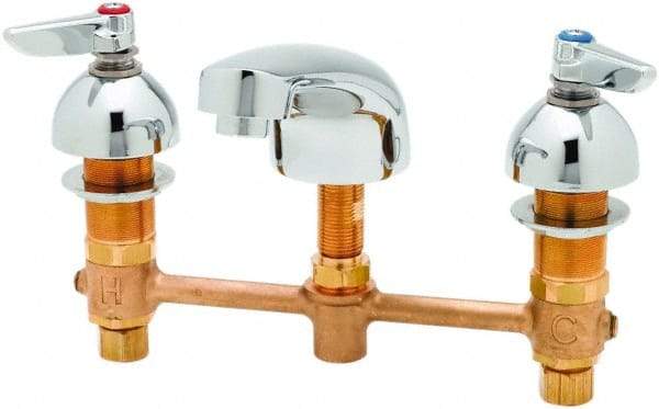 T&S Brass - Lever Handle, Deck Mounted Bathroom Faucet - Two Handle, No Drain, Standard Spout - Eagle Tool & Supply