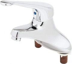 T&S Brass - Straight Handle, Deck Mounted Bathroom Faucet - One Handle, Pop Up Drain, Standard Spout - Eagle Tool & Supply