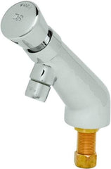 T&S Brass - Push Button Handle, Deck Mounted Bathroom Faucet - One Handle, No Drain, 6 Cast Spout - Eagle Tool & Supply