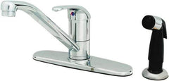 T&S Brass - Faucet Mount, Deck Plate Faucet with Spray - One Handle, Single Handle, High Spout, No Drain - Eagle Tool & Supply