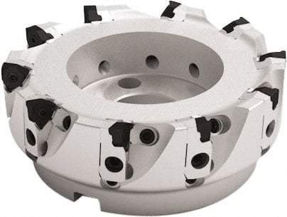 Seco - 10 Inserts, 250mm Cut Diam, 60mm Arbor Diam, 7.5mm Max Depth of Cut, Indexable Square-Shoulder Face Mill - 93° Lead Angle, 63mm High, XNEX 0806 Insert Compatibility - Eagle Tool & Supply