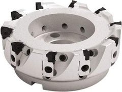 Seco - 10 Inserts, 250mm Cut Diam, 60mm Arbor Diam, 7.5mm Max Depth of Cut, Indexable Square-Shoulder Face Mill - 93° Lead Angle, 63mm High, XNEX 0806 Insert Compatibility - Eagle Tool & Supply