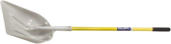 Ability One - 19" High x 14-1/4" Wide Round Steel Shovel - 51" Long Fiberglass Straight Handle - Eagle Tool & Supply