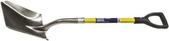 Ability One - 11-1/2" High x 9-1/2" Wide Square Steel Shovel - 29" Long Fiberglass Straight Handle - Eagle Tool & Supply