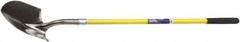 Ability One - 11" High x 9" Wide Round Steel Shovel - 48" Long Fiberglass Straight Handle - Eagle Tool & Supply