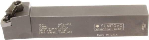 Sumitomo - MWLN, Right Hand Cut, -5° Lead Angle, 1-1/2" Shank Height x 1-1/2" Shank Width, Negative Rake Indexable Turning Toolholder - 6" OAL, WNMG 432 Insert Compatibility, Series Multi-Option - Eagle Tool & Supply