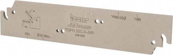 Iscar - 1.26" Blade Height, 0.098" Blade Width, 5-29/32" OAL, Neutral Cut, Single End Indexable Cut-Off Blade - TGFH Blade, Tang-Grip Series - Eagle Tool & Supply