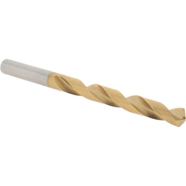 Guhring - 25/64" 118° High Speed Steel Jobber Drill - TiN Finish, Right Hand Cut, Spiral Flute, Straight Shank, 133mm OAL, Standard Point - Eagle Tool & Supply