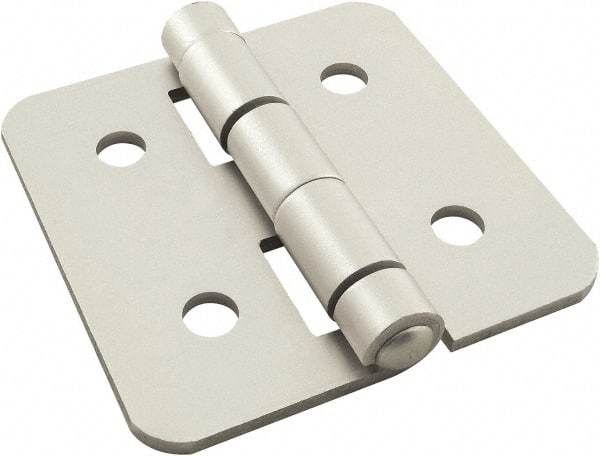 80/20 Inc. - 3" Long x 3" Wide x 3.18mm Thick, Aluminum Door Hinge - Aluminum, Clear Anodized Finish - Eagle Tool & Supply