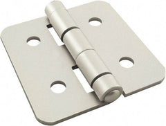 80/20 Inc. - 3" Long x 3" Wide x 3.18mm Thick, Aluminum Door Hinge - Aluminum, Clear Anodized Finish - Eagle Tool & Supply