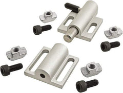 80/20 Inc. - 89mm Long x 38mm Wide x 0.66mm High, Deadbolt Latch with Side Latch - Aluminum Body with Stainless Steel Bolt, Spring & Handle, with Clear Anodized Finish - Eagle Tool & Supply