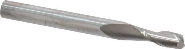 SGS - 7/32", 5/8" LOC, 1/4" Shank Diam, 2-1/2" OAL, 2 Flute, Solid Carbide Square End Mill - Single End, Uncoated, Spiral Flute, 30° Helix, Centercutting, Right Hand Cut, Right Hand Flute, Series 3 - Eagle Tool & Supply