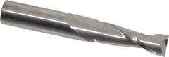 SGS - 21/64", 1" LOC, 3/8" Shank Diam, 2-1/2" OAL, 2 Flute, Solid Carbide Square End Mill - Single End, Uncoated, Spiral Flute, 30° Helix, Centercutting, Right Hand Cut, Right Hand Flute, Series 3 - Eagle Tool & Supply