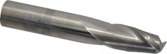 SGS - 15/32", 1" LOC, 1/2" Shank Diam, 3" OAL, 2 Flute, Solid Carbide Square End Mill - Single End, Uncoated, Spiral Flute, 30° Helix, Centercutting, Right Hand Cut, Right Hand Flute, Series 3 - Eagle Tool & Supply