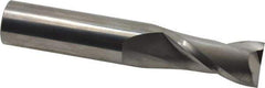 SGS - 5/8", 1-1/4" LOC, 5/8" Shank Diam, 3-1/2" OAL, 2 Flute, Solid Carbide Square End Mill - Single End, Uncoated, Spiral Flute, 30° Helix, Centercutting, Right Hand Cut, Right Hand Flute, Series 3 - Eagle Tool & Supply