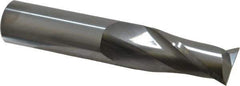 SGS - 3/4", 1-1/2" LOC, 3/4" Shank Diam, 4" OAL, 2 Flute, Solid Carbide Square End Mill - Single End, Uncoated, Spiral Flute, 30° Helix, Centercutting, Right Hand Cut, Right Hand Flute, Series 3 - Eagle Tool & Supply