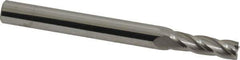 SGS - 13/64", 5/8" LOC, 1/4" Shank Diam, 2-1/2" OAL, 4 Flute, Solid Carbide Square End Mill - Single End, Uncoated, Spiral Flute, 30° Helix, Centercutting, Right Hand Cut, Right Hand Flute, Series 1 - Eagle Tool & Supply