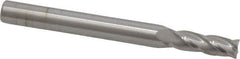 SGS - 7/32", 5/8" LOC, 1/4" Shank Diam, 2-1/2" OAL, 4 Flute, Solid Carbide Square End Mill - Single End, Uncoated, Spiral Flute, 30° Helix, Centercutting, Right Hand Cut, Right Hand Flute, Series 1 - Eagle Tool & Supply