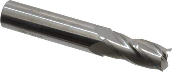 SGS - 29/64", 1" LOC, 1/2" Shank Diam, 3" OAL, 4 Flute, Solid Carbide Square End Mill - Single End, Uncoated, Spiral Flute, 30° Helix, Centercutting, Right Hand Cut, Right Hand Flute, Series 1 - Eagle Tool & Supply