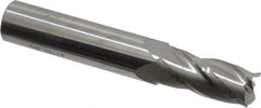 SGS - 29/64", 1" LOC, 1/2" Shank Diam, 3" OAL, 4 Flute, Solid Carbide Square End Mill - Single End, Uncoated, Spiral Flute, 30° Helix, Centercutting, Right Hand Cut, Right Hand Flute, Series 1 - Eagle Tool & Supply