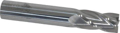 SGS - 1/2", 1" LOC, 1/2" Shank Diam, 3" OAL, 4 Flute, Solid Carbide Square End Mill - Single End, Uncoated, Spiral Flute, 30° Helix, Centercutting, Right Hand Cut, Right Hand Flute, Series 1 - Eagle Tool & Supply