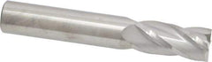 SGS - 9/16", 1-1/8" LOC, 9/16" Shank Diam, 3-1/2" OAL, 4 Flute, Solid Carbide Square End Mill - Single End, Uncoated, Spiral Flute, 30° Helix, Centercutting, Right Hand Cut, Right Hand Flute, Series 1 - Eagle Tool & Supply