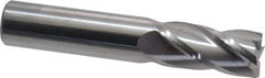 SGS - 5/8", 1-1/4" LOC, 5/8" Shank Diam, 3-1/2" OAL, 4 Flute, Solid Carbide Square End Mill - Single End, Uncoated, Spiral Flute, 30° Helix, Centercutting, Right Hand Cut, Right Hand Flute, Series 1 - Eagle Tool & Supply