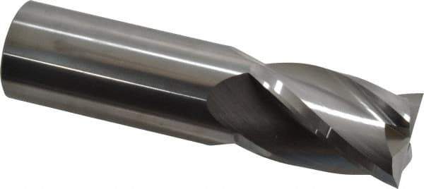 SGS - 1", 1-1/2" LOC, 1" Shank Diam, 4" OAL, 4 Flute, Solid Carbide Square End Mill - Single End, Uncoated, Spiral Flute, 30° Helix, Centercutting, Right Hand Cut, Right Hand Flute, Series 1 - Eagle Tool & Supply