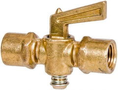 Parker - 1/4" Tube, Compression Pipe to Compression Pipe Drain Cock & Shutoff Valve - 1/4-18 Thread, 30 Max psi - Eagle Tool & Supply