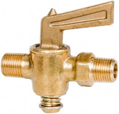 Parker - 1/8" Pipe, Male Pipe to Male Pipe Drain Cock & Shutoff Valve - 1/8-27 Thread, 30 Max psi - Eagle Tool & Supply