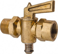 Parker - 3/8" Pipe, Female Pipe to Male Pipe Drain Cock & Shutoff Valve - 3/8-18 Thread, 30 Max psi - Eagle Tool & Supply