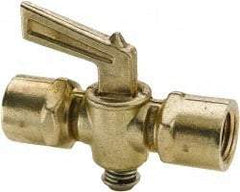 Parker - 1/4" Pipe, Female Pipe to Female Pipe Drain Cock & Shutoff Valve - 1/4-18 Thread, 30 Max psi - Eagle Tool & Supply