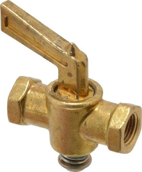 Parker - 1/8" Pipe, Female Pipe to Female Pipe Drain Cock & Shutoff Valve - 1/8-27 Thread, 30 Max psi - Eagle Tool & Supply