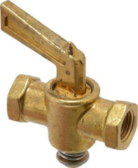 Parker - 1/8" Pipe, Female Pipe to Female Pipe Drain Cock & Shutoff Valve - 1/8-27 Thread, 30 Max psi - Eagle Tool & Supply