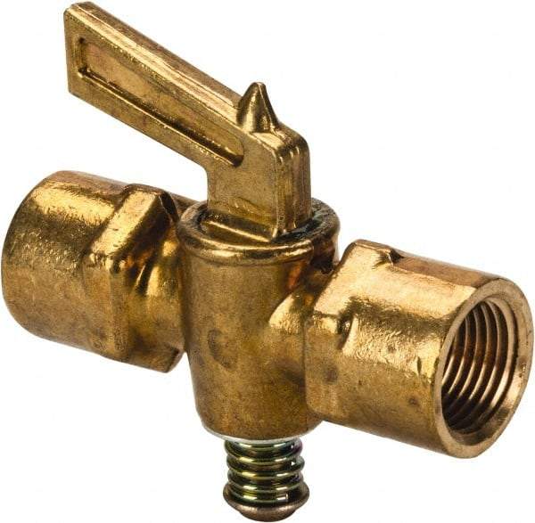 Parker - 3/8" Pipe, Female Pipe to Female Pipe Drain Cock & Shutoff Valve - 3/8-18 Thread, 30 Max psi - Eagle Tool & Supply