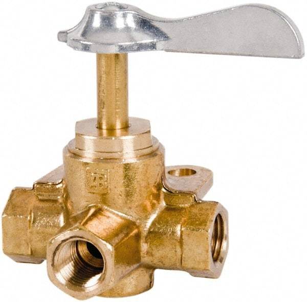 Parker - 1/4" Pipe, Female Pipe Drain Cock & Shutoff Valve - 1/4-18 Thread, 30 Max psi - Eagle Tool & Supply