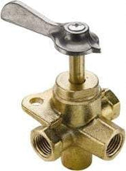 Parker - 1/4" Pipe, Female Pipe Drain Cock & Shutoff Valve - 1/4-18 Thread, 30 Max psi - Eagle Tool & Supply