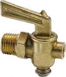 Parker - 1/2" Pipe, Male Pipe Drain Cock & Shutoff Valve - 1/8-27 Thread, 150 Max psi - Eagle Tool & Supply