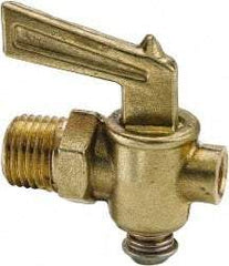 Parker - 1/4" Pipe, Male Pipe Drain Cock & Shutoff Valve - 1/4-18 Thread, 150 Max psi - Eagle Tool & Supply