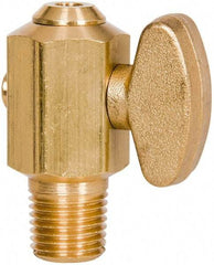 Parker - 1/4" Pipe, Male Pipe Drain Cock & Shutoff Valve - 1/4-18 Thread, 150 Max psi - Eagle Tool & Supply