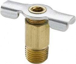 Parker - 1/8" Pipe, Internal Seal Drain Cock & Shutoff Valve - 1/8-27 Thread, 150 Max psi - Eagle Tool & Supply