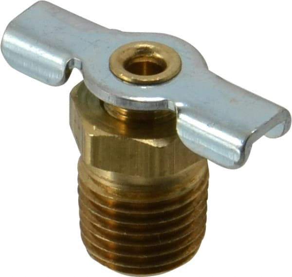 Parker - 1/4" Pipe, Internal Seal Drain Cock & Shutoff Valve - 1/4-18 Thread, 150 Max psi - Eagle Tool & Supply