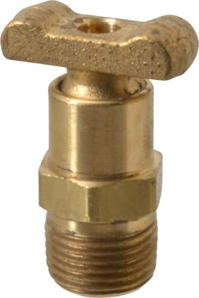 Parker - 3/8" Pipe, Male Pipe Drain Cock & Shutoff Valve - 3/8-18 Thread, 150 Max psi - Eagle Tool & Supply